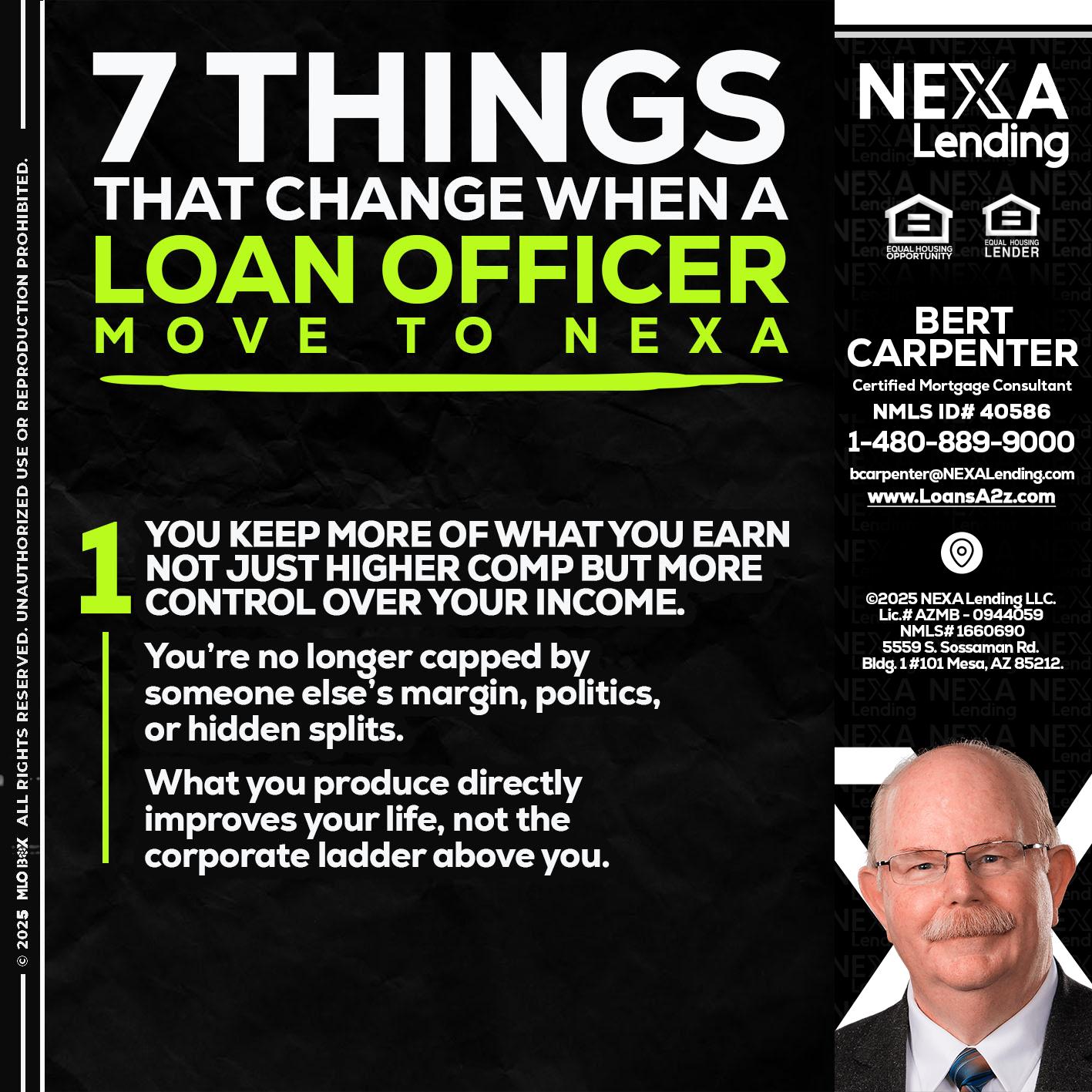 7 THINGS (1) - Bert Carpenter -Certified Mortgage Consultant