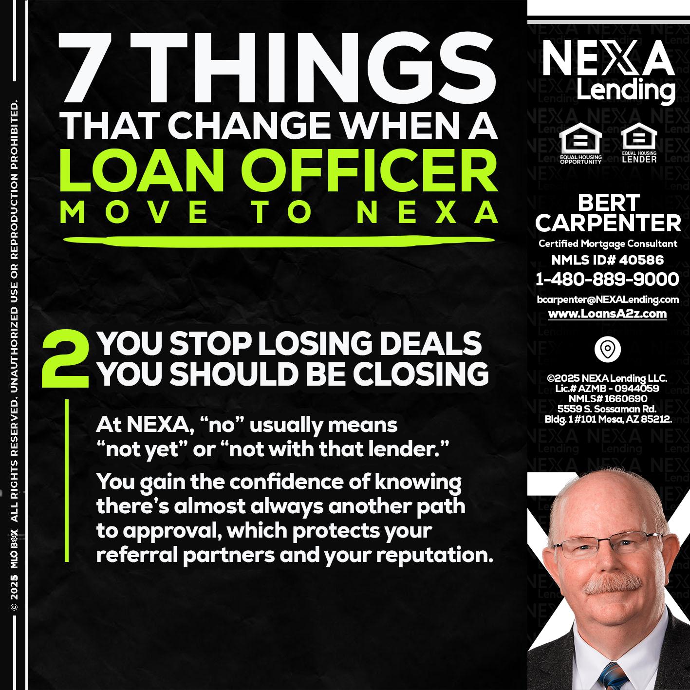 7 THINGS (2) - Bert Carpenter -Certified Mortgage Consultant