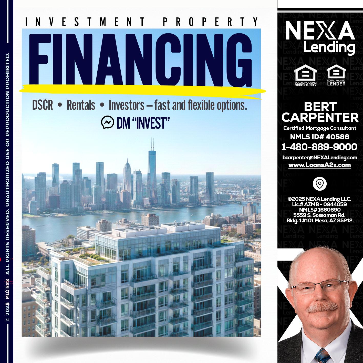 FINANCING - Bert Carpenter -Certified Mortgage Consultant