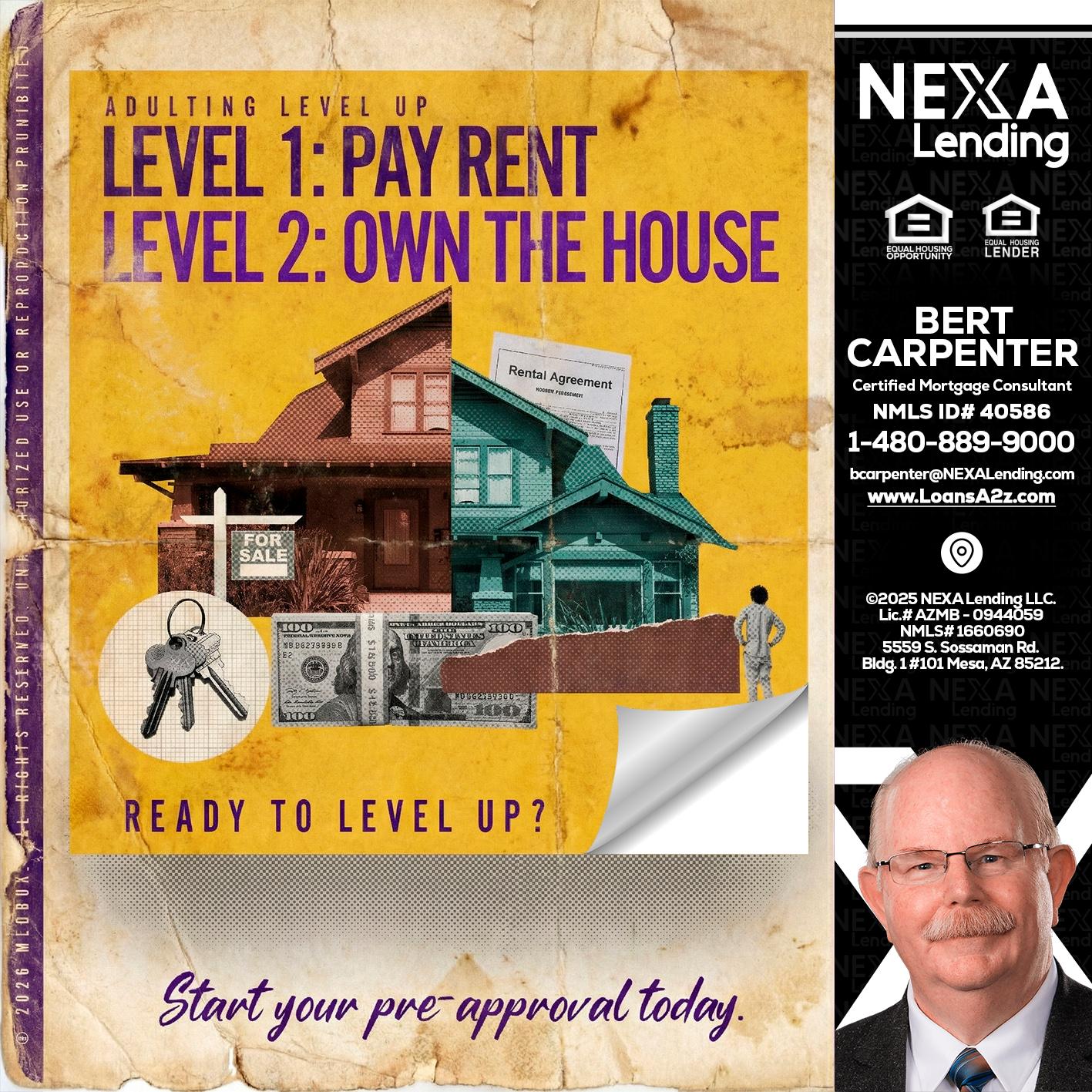 LEVEL 1 - Bert Carpenter -Certified Mortgage Consultant