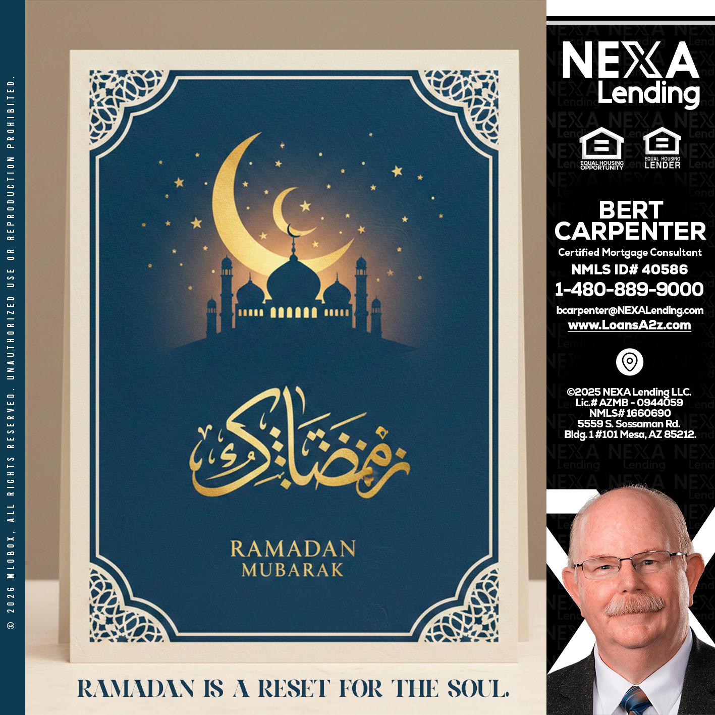 HAPPY RAMADAN - Bert Carpenter -Certified Mortgage Consultant