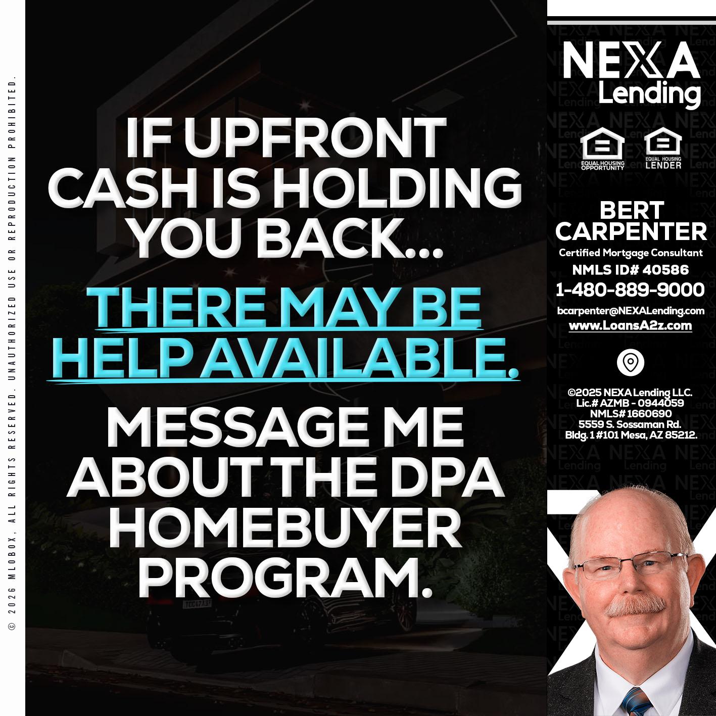 IF UPFRONT - Bert Carpenter -Certified Mortgage Consultant