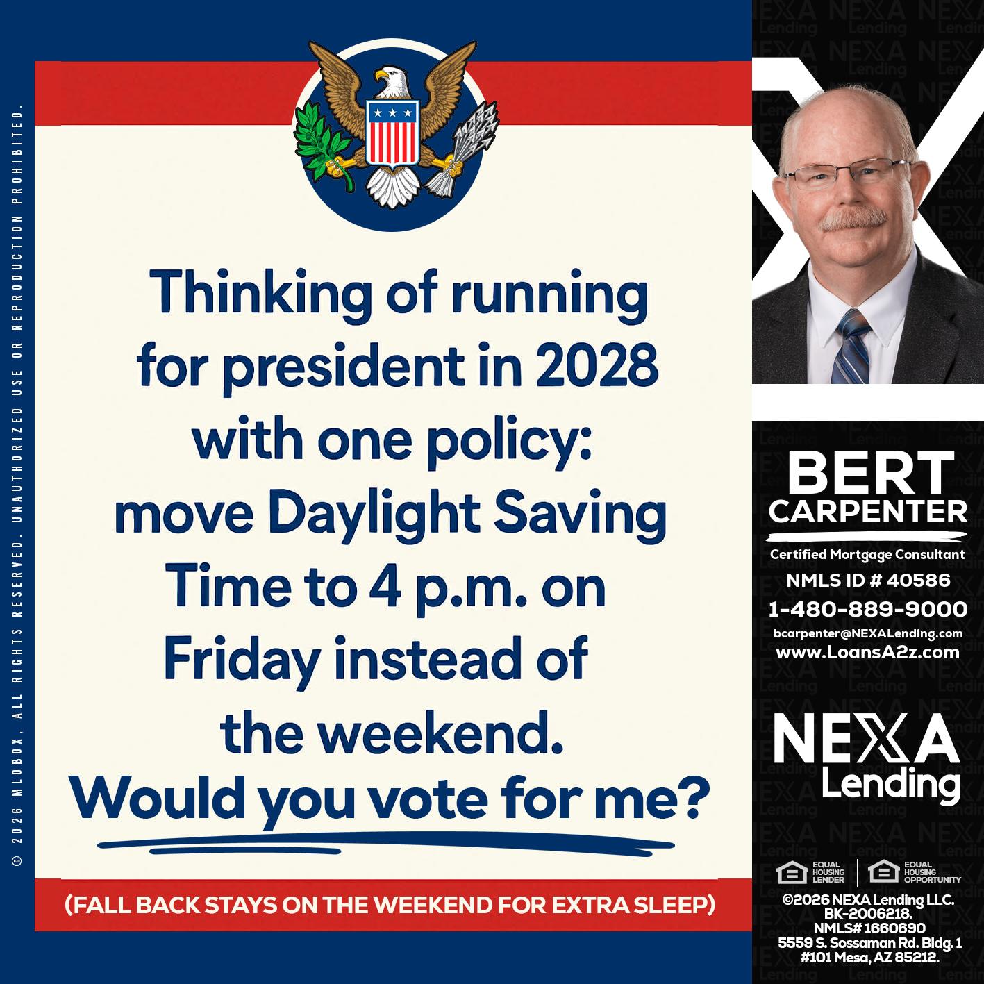 THINKING OF RUNING - Bert Carpenter -Certified Mortgage Consultant