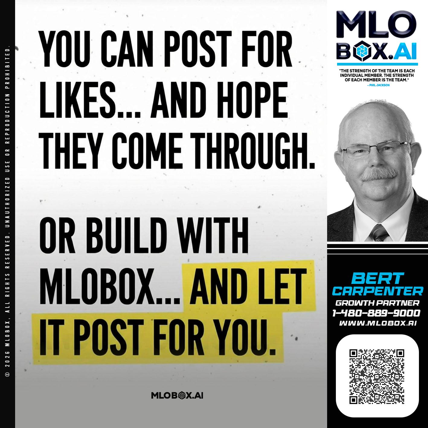 you can post - Bert Carpenter -Certified Mortgage Consultant