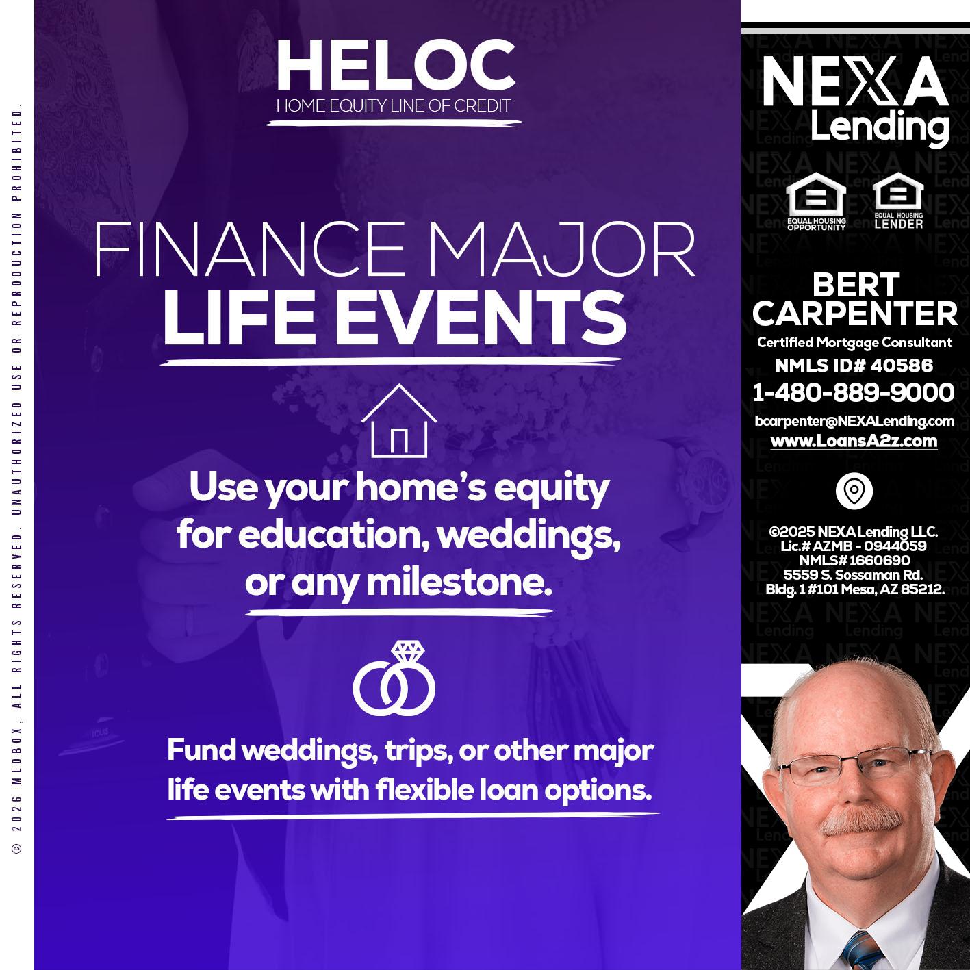 HELOC - Bert Carpenter -Certified Mortgage Consultant