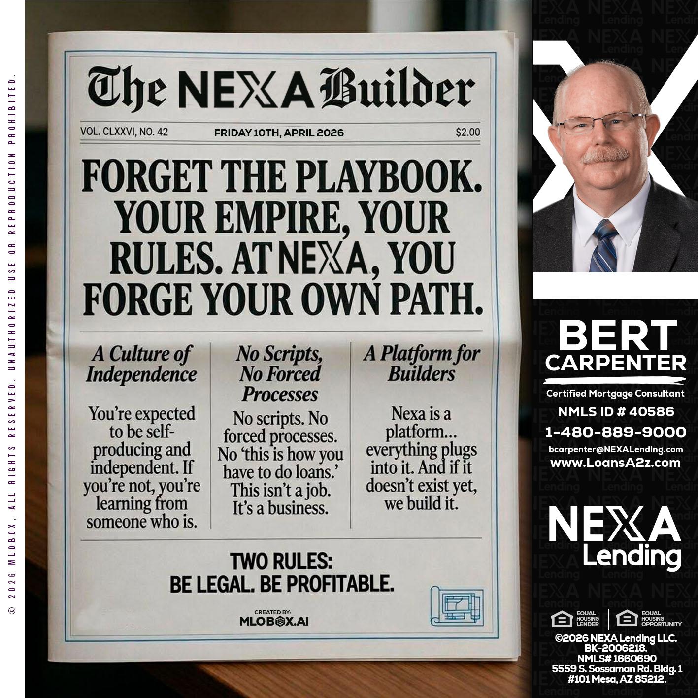 THE NEXA BUILDER - Bert Carpenter -Certified Mortgage Consultant