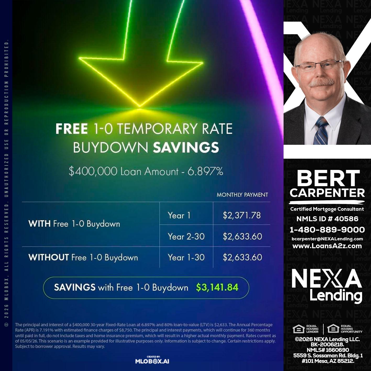 BUYDOWN - Bert Carpenter -Certified Mortgage Consultant