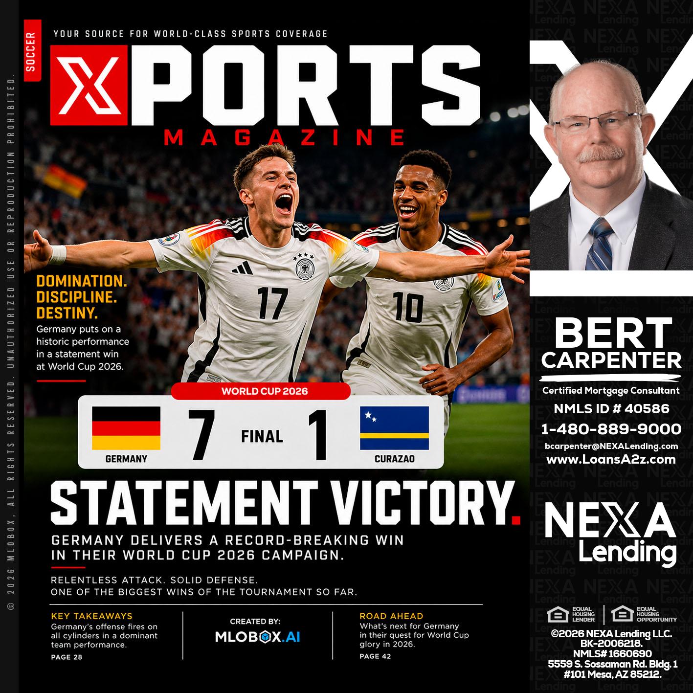 GERMANY VS CURASSAO (7-1) - Bert Carpenter -Certified Mortgage Consultant